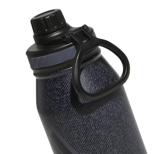adidas 1 Liter (32 oz) Metal Water Bottle, Hot/Cold Double-Walled Insulated 18/8 Stainless Steel, Twill Black/Black/Grey Five, 32 Ounces - Image 3