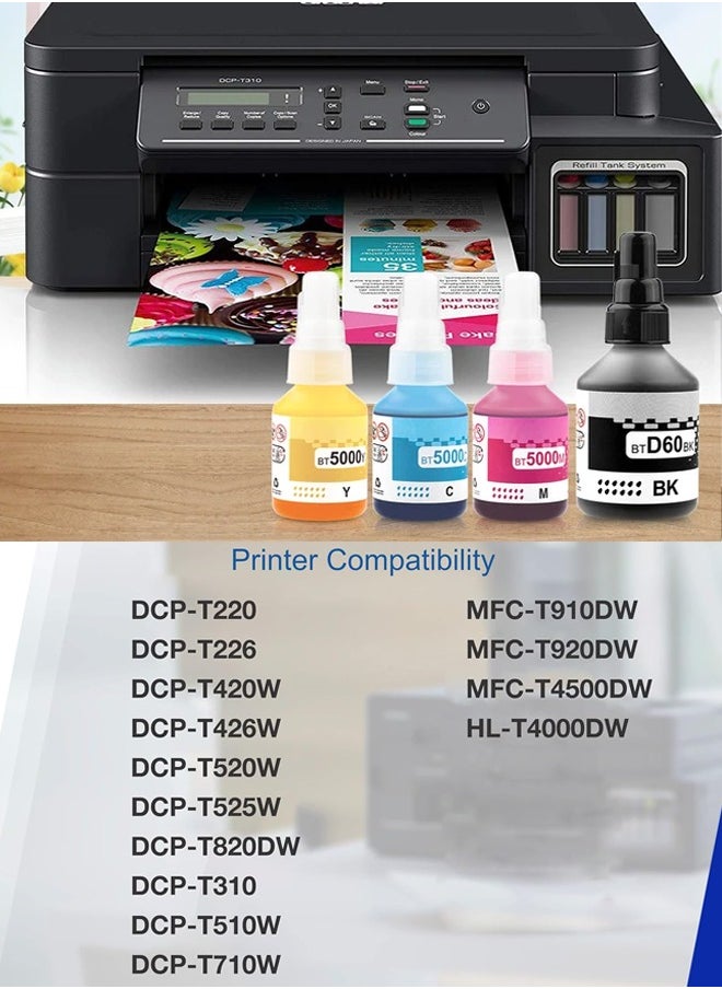 Office Maker Office maker Compatible Brother BT60BK BT5000 BTD60 Compatible Refill ink for DCP T310 T510W T710W T910dw T300 T500W  - Image 2