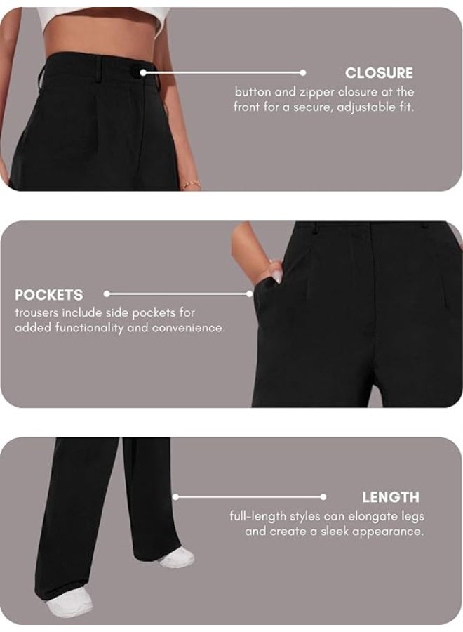 leriya fashion بنطلون كارغو أنيق من ليريا للنساء - بنطلون واسع على الطراز الكوري مع جيوب | خصر عالٍ بتصميم باراشوت مناسب لإطلالة الشارع والجامعة | أسود | مقاس صغير - Image 3