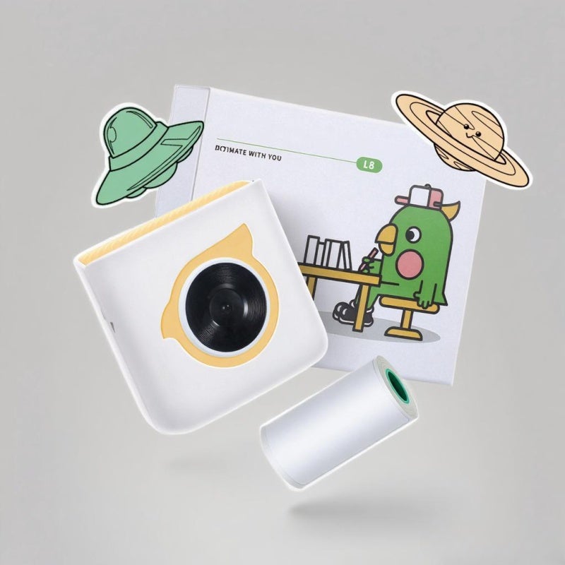Portable Thermal Printer: Yellow 1000mAh Rechargeable Battery Wireless Bt 4.0 Connectivity - 203DPI Clear Printing Stylish Themes Mobile Printing for Android Ios Smartphones On-the-go Use - Image 5