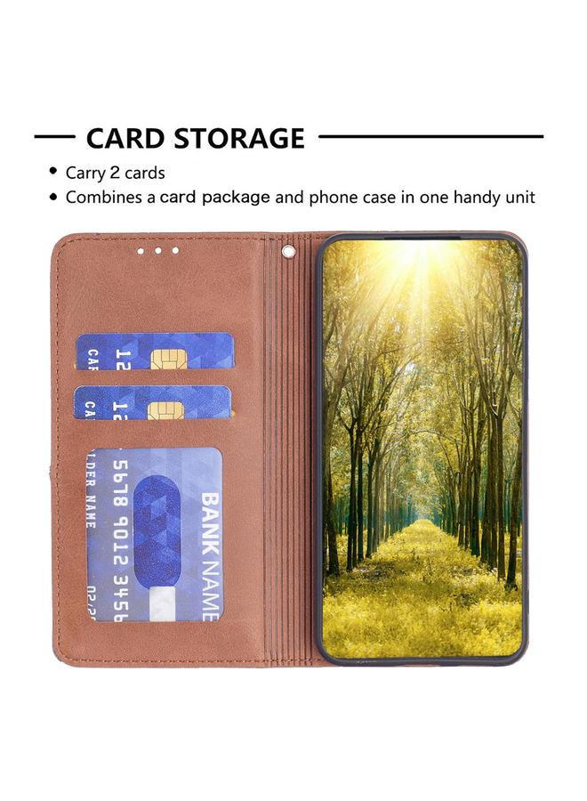 S-TOP Case For Samsung Galaxy A15 Rhombus Texture Magnetic Leather Phone Case - Image 4