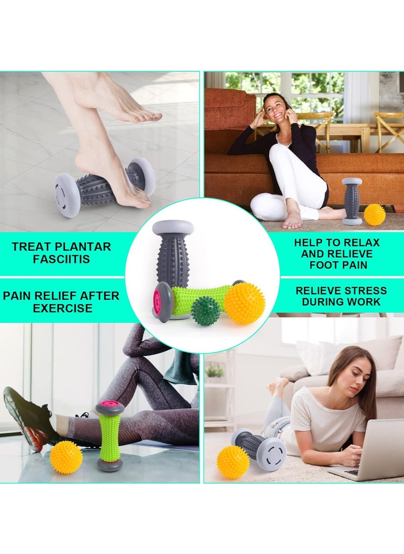 Generic Foot Roller for Plantar Fasciitis and Neuropathy, Foot Massager for Plantar Fasciitis Relief, Neuropathy, Reflexology Tool - 2 Foot Massage Roller  2 Foot Massage Ball  - Image 2