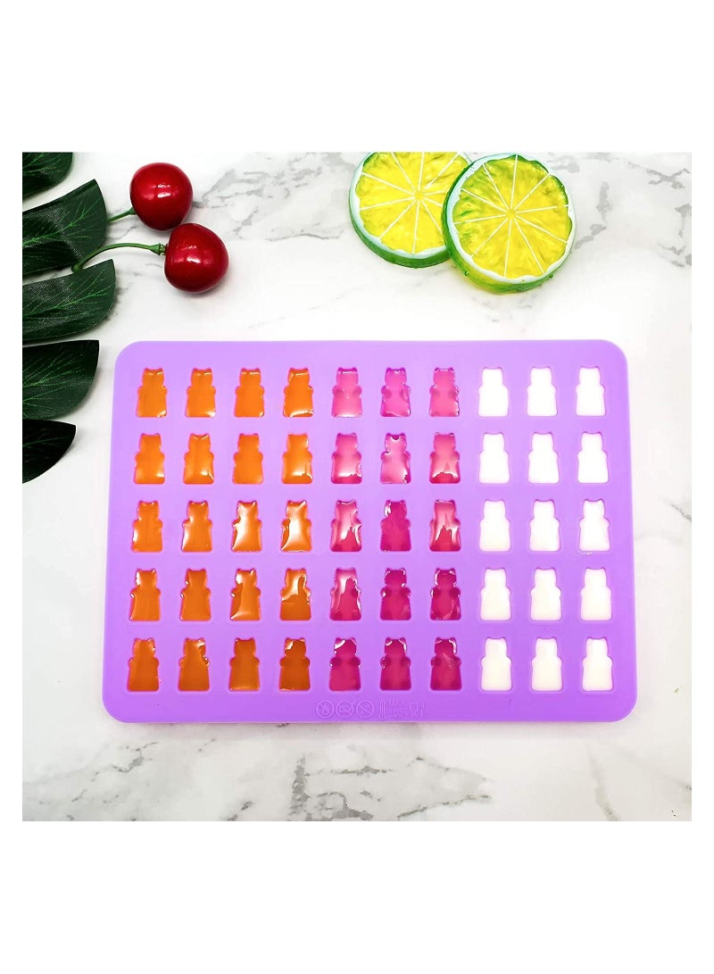 Cool Baby bear candy molds silicone, gummy molds with 2 droppers, non-stick silicone candy molds including mini dinosaur, bear shape, hearts and mini donut, set Of 4.
