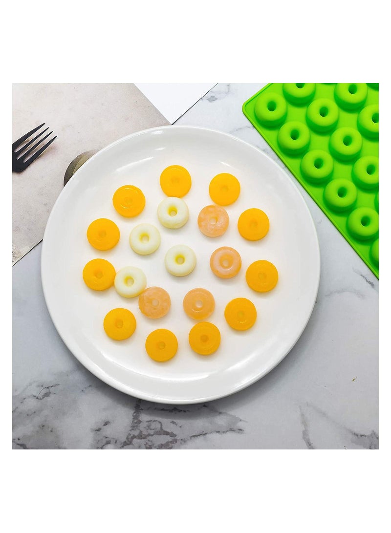 Cool Baby bear candy molds silicone, gummy molds with 2 droppers, non-stick silicone candy molds including mini dinosaur, bear shape, hearts and mini donut, set Of 4.