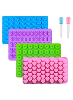 Cool Baby Cool Baby bear candy molds silicone, gummy molds with 2 droppers, non-stick silicone candy molds including mini dinosaur, bear shape, hearts and mini donut, set Of 4.  - Image 1