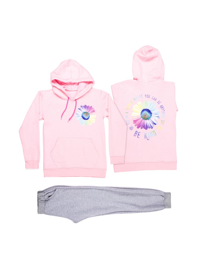 Papillon Girl Melton Printed Winter Pajama Set