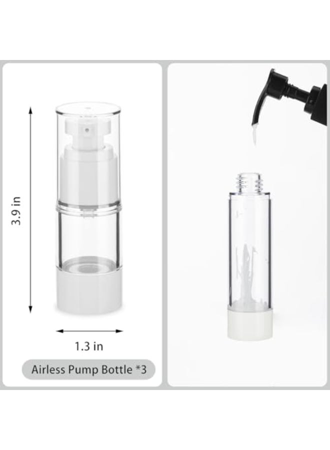 IFDGCTK 05OZ15ML Clear Airless Pump Bottles Lotion Dispenser Travel with Pump Vacuum Plastic Travel Size Lotion Bottle for Foundation Creams Cosmetic3 Pack - Image 3