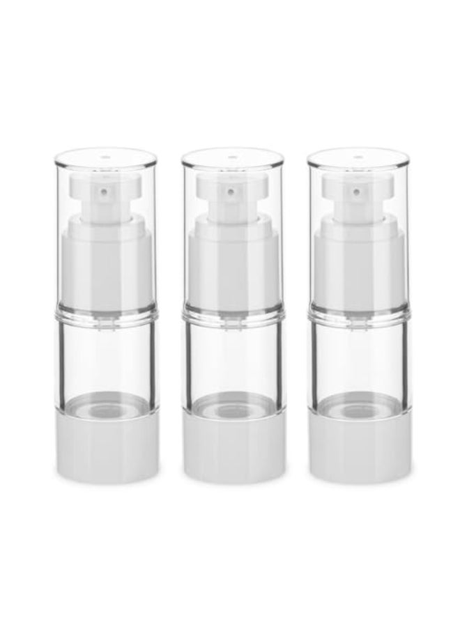 IFDGCTK 05OZ15ML Clear Airless Pump Bottles Lotion Dispenser Travel with Pump Vacuum Plastic Travel Size Lotion Bottle for Foundation Creams Cosmetic3 Pack - Image 1