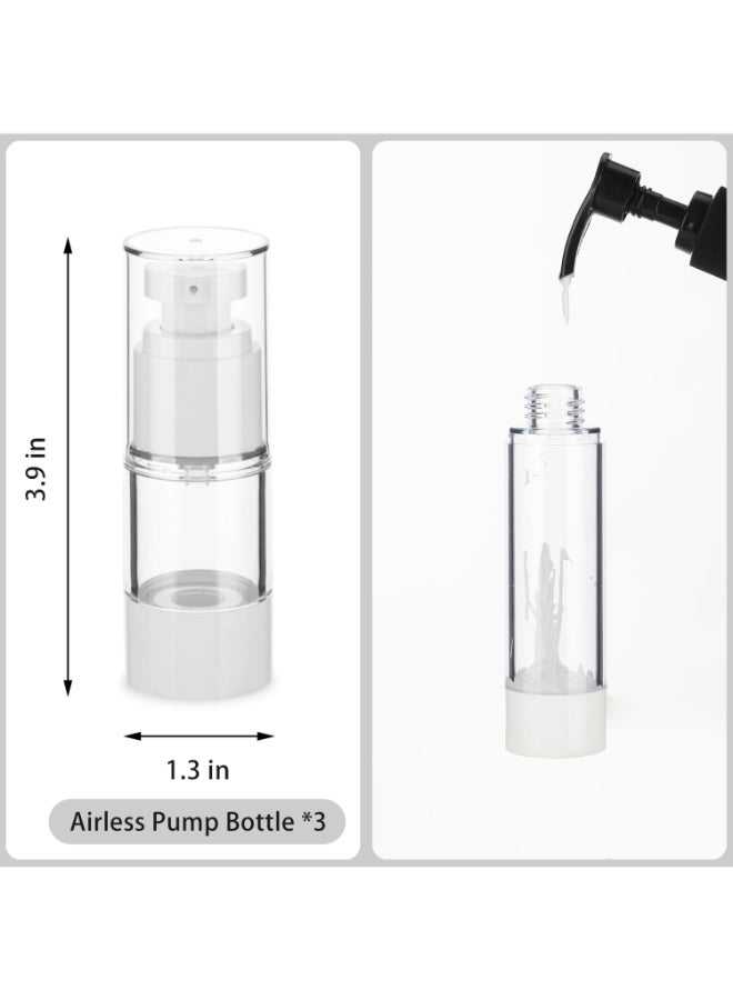 IFDGCTK 05OZ15ML Clear Airless Pump Bottles Lotion Dispenser Travel with Pump Vacuum Plastic Travel Size Lotion Bottle for Foundation Creams Cosmetic3 Pack - Image 4