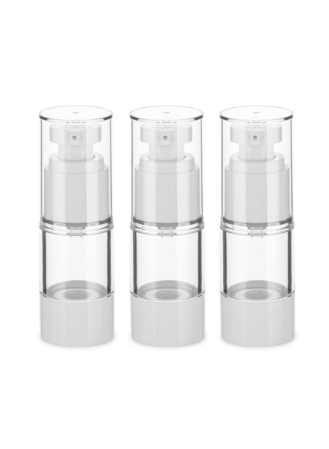 IFDGCTK 05OZ15ML Clear Airless Pump Bottles Lotion Dispenser Travel with Pump Vacuum Plastic Travel Size Lotion Bottle for Foundation Creams Cosmetic3 Pack - Image 2