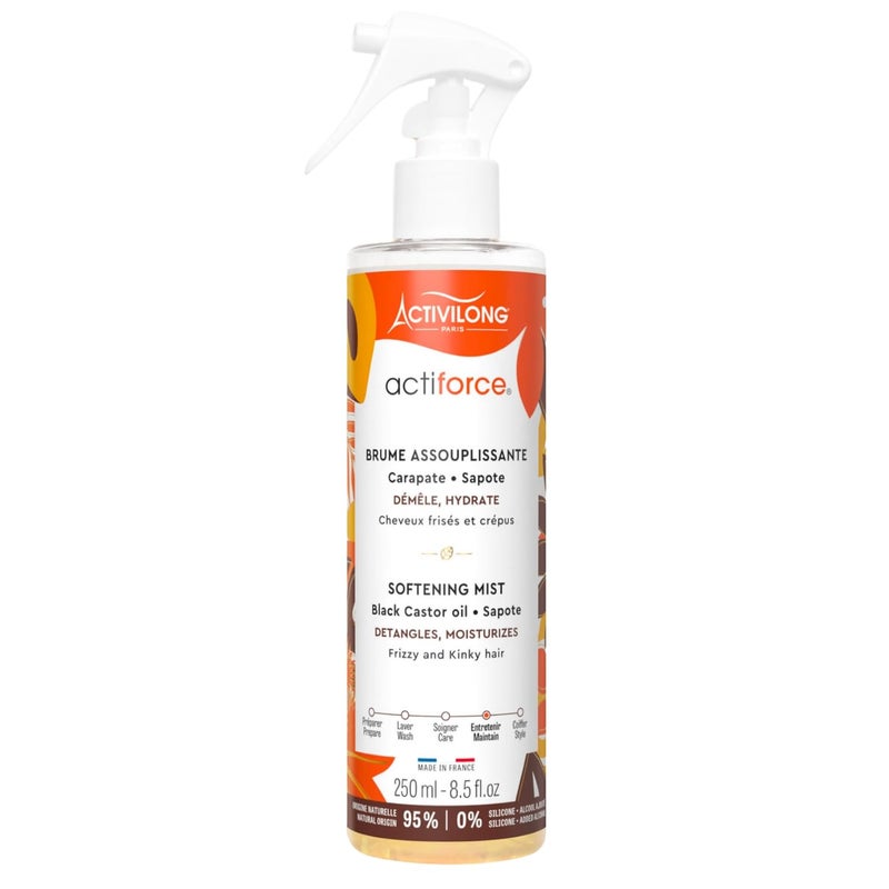 ACTIVILONG Actiforce Softening Mist  Detangles and Softens Hair Without Weighing It Down  Infused with Black Castor Oil and Sapote  Hydrate Nourish and Revitalize Your Hair with Ease  250 ml