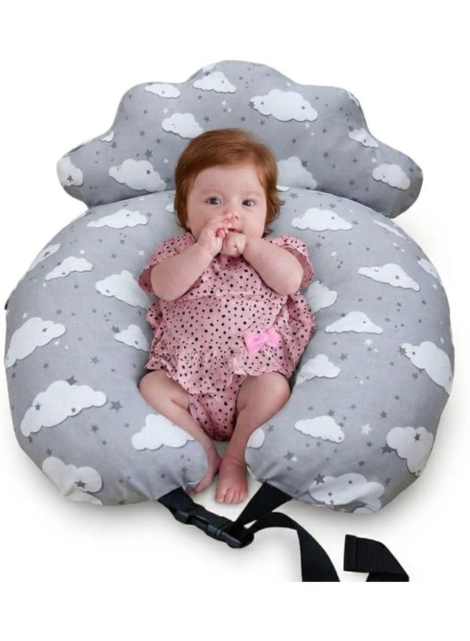 Plush Creative Planet Push Nursing Pillow for Breastfeeding & Baby Support with Back Clutch – Multi-Use for Feeding, Carrying & Sitting Baby, Soft 100% Cotton Removable Washable Cover - Image 3