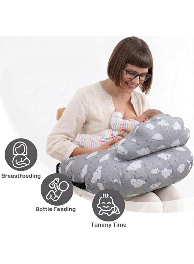 Plush Creative Planet Push Nursing Pillow for Breastfeeding & Baby Support with Back Clutch – Multi-Use for Feeding, Carrying & Sitting Baby, Soft 100% Cotton Removable Washable Cover - Image 5