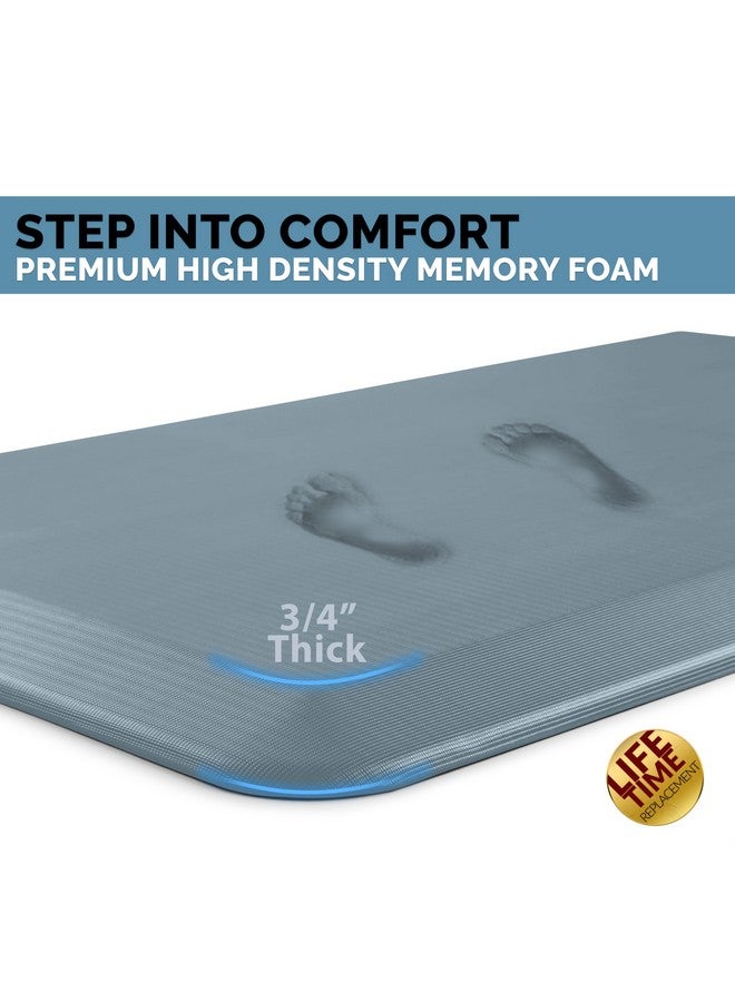 ComfiLife Anti Fatigue Floor Mat - 3/4 Inch Thick Perfect Kitchen Mat, Standing Desk Mat - Comfort at Home, Office, Garage - Durable - Stain Resistant - Non-Slip Bottom (20" x 32", Denim) - Image 1