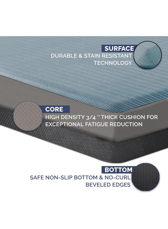 ComfiLife Anti Fatigue Floor Mat - 3/4 Inch Thick Perfect Kitchen Mat, Standing Desk Mat - Comfort at Home, Office, Garage - Durable - Stain Resistant - Non-Slip Bottom (20" x 32", Denim) - Image 3