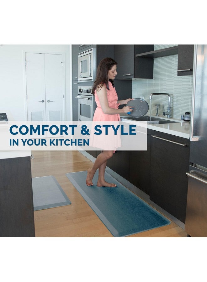 ComfiLife Anti Fatigue Floor Mat - 3/4 Inch Thick Perfect Kitchen Mat, Standing Desk Mat - Comfort at Home, Office, Garage - Durable - Stain Resistant - Non-Slip Bottom (20" x 32", Denim) - Image 4