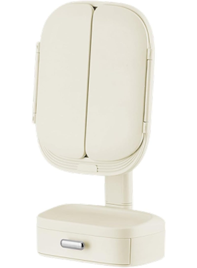 إلترازون Tri-Fold Makeup Mirror with LED Lights – Adjustable Touch Screen Vanity Mirror with 1X/2X/3X Magnification, Foldable Design, 180° Rotation & Dual Power Options, Perfect for Dressing or Travel (Model B) - Image 1