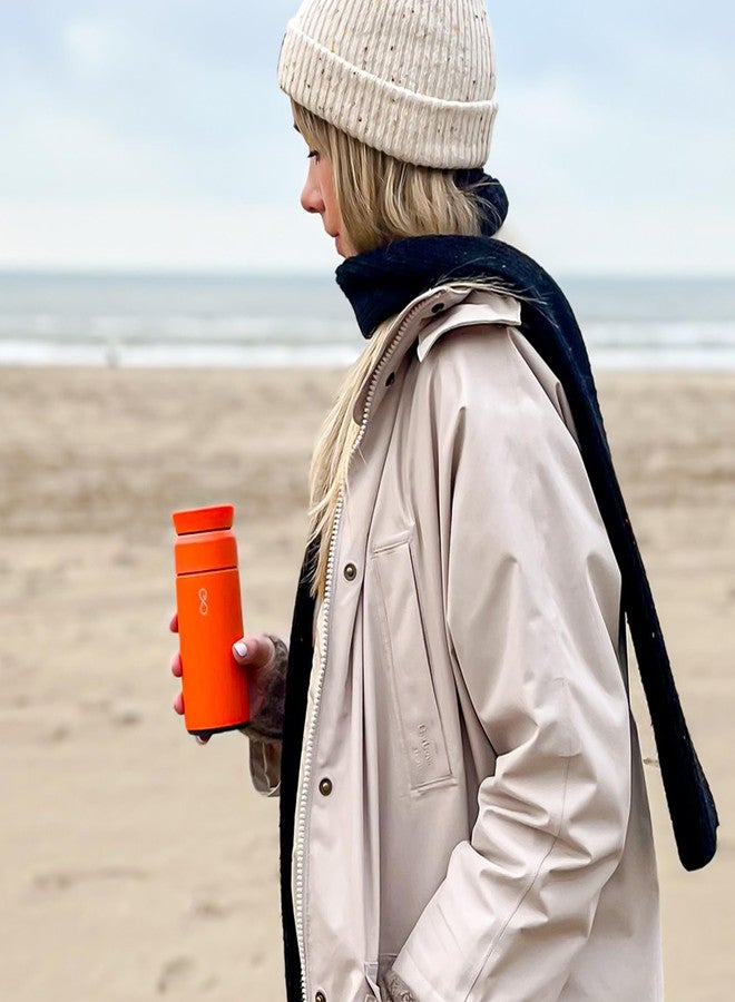 Ocean Bottle Brew Flask 12 oz | Insulated Travel Flask for Hot & Cold Drinks | Recycled Stainless Steel | Sustainable, Eco Friendly Gift (Sun Orange) - Image 2