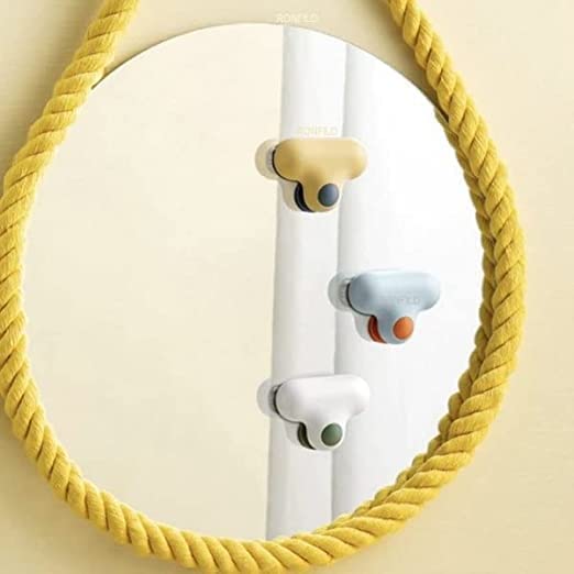 APURK Glass Cleaner Window Cleaning Wiper for Windows Tools Squeegee Brush with Adhesive Wall Mount Holder Mini Silicon TShaped Eraser MultiPurpose Small and Portable Multi Color Pack of 1 - Image 2