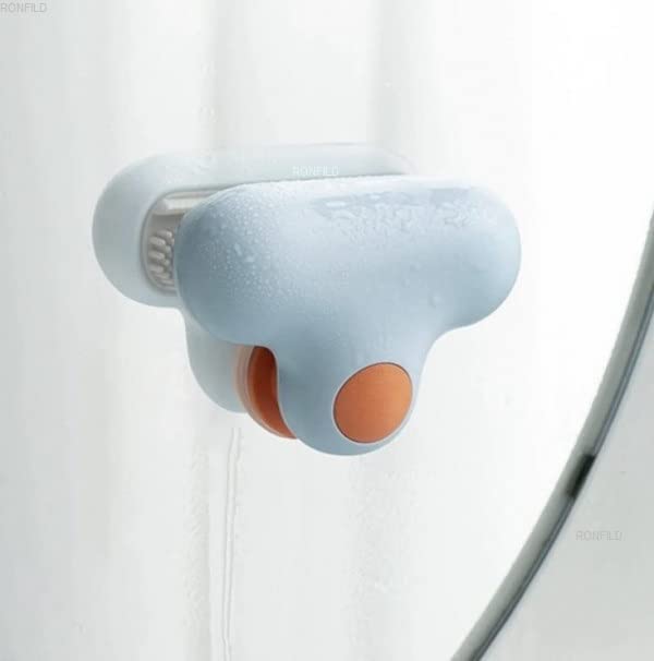 APURK Glass Cleaner Window Cleaning Wiper for Windows Tools Squeegee Brush with Adhesive Wall Mount Holder Mini Silicon TShaped Eraser MultiPurpose Small and Portable Multi Color Pack of 1 - Image 1