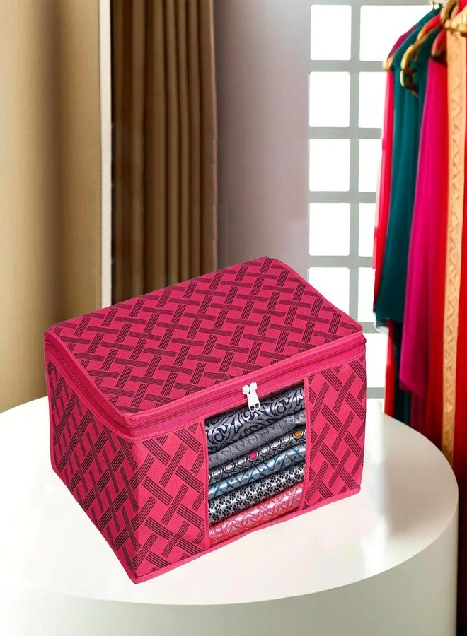 Shaping Fabric Garment Cover Non-Woven 90 GSM with Transparent Window & Double Metal Zipper - Pack of 1 | Dustproof Clothes Storage Bag for Sarees, Suits, Jackets, Shirts SCXLRL1582493517524148525835 - Image 1