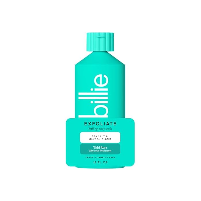Billie Exfoliating Womens Body Wash, 18 fl oz, Sea Salt & Floral Scent, Vegan, Cruelty Free