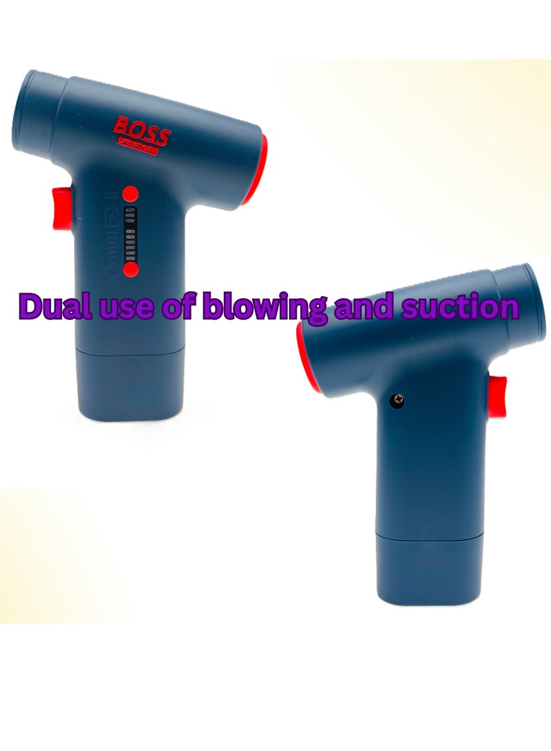 بوس_لايف_ستايل مكنسة كهربائية ومنفاخ هواء محمول للسيارة لاسلكي، مكنسة كهربائية يدوية صغيرة، مروحة تربو بـ 6 سرعات، منفاخ غبار هواء عالي الطاقة قابل لإعادة الشحن، محمول لتنظيف الكمبيوتر المحمول والكمبيوتر الشخصي - Image 4