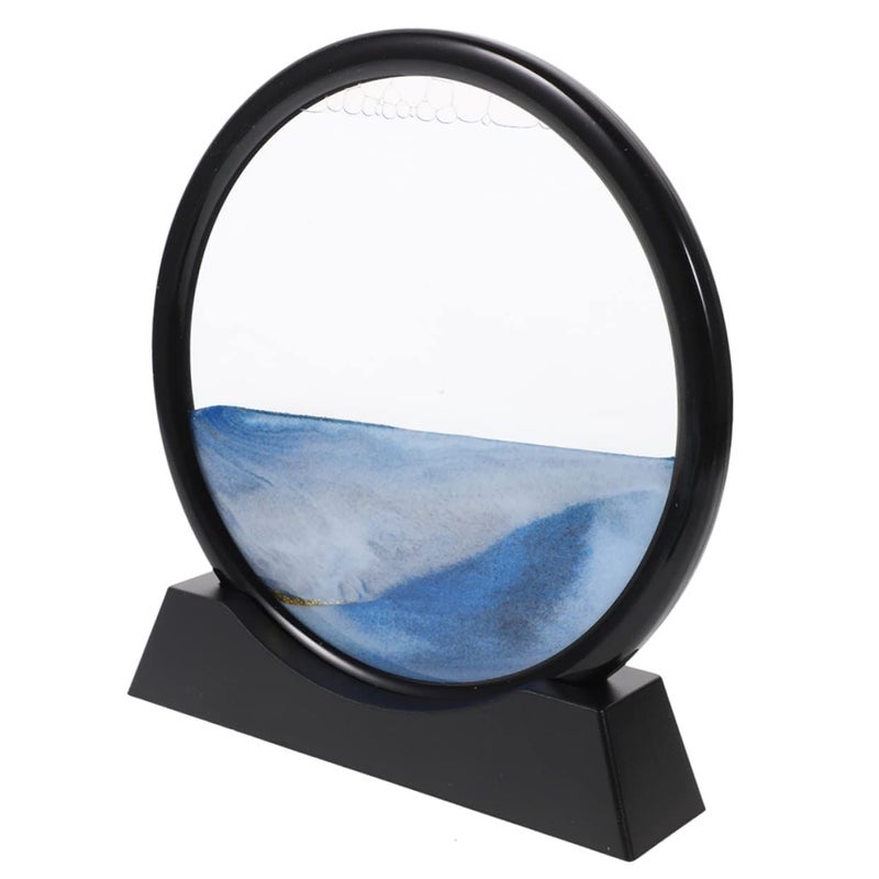 3D Moving Sand Art Decor Hourglass Blue Sand Painting Office Home Decoration 16x15cm - Image 2