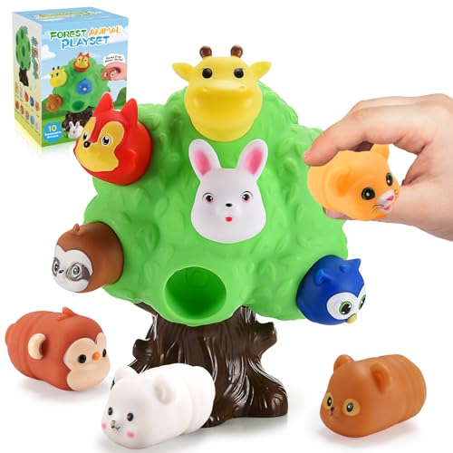 SnapGlowz Gifts for 15 Year Old Boys Toddler Toys Farm Animal Learning Toy for Toddlers 16 Forest Animal Playset Montessori Toys for 26 Girls Sensory Easter Birthday Gifts for Boys - Image 1