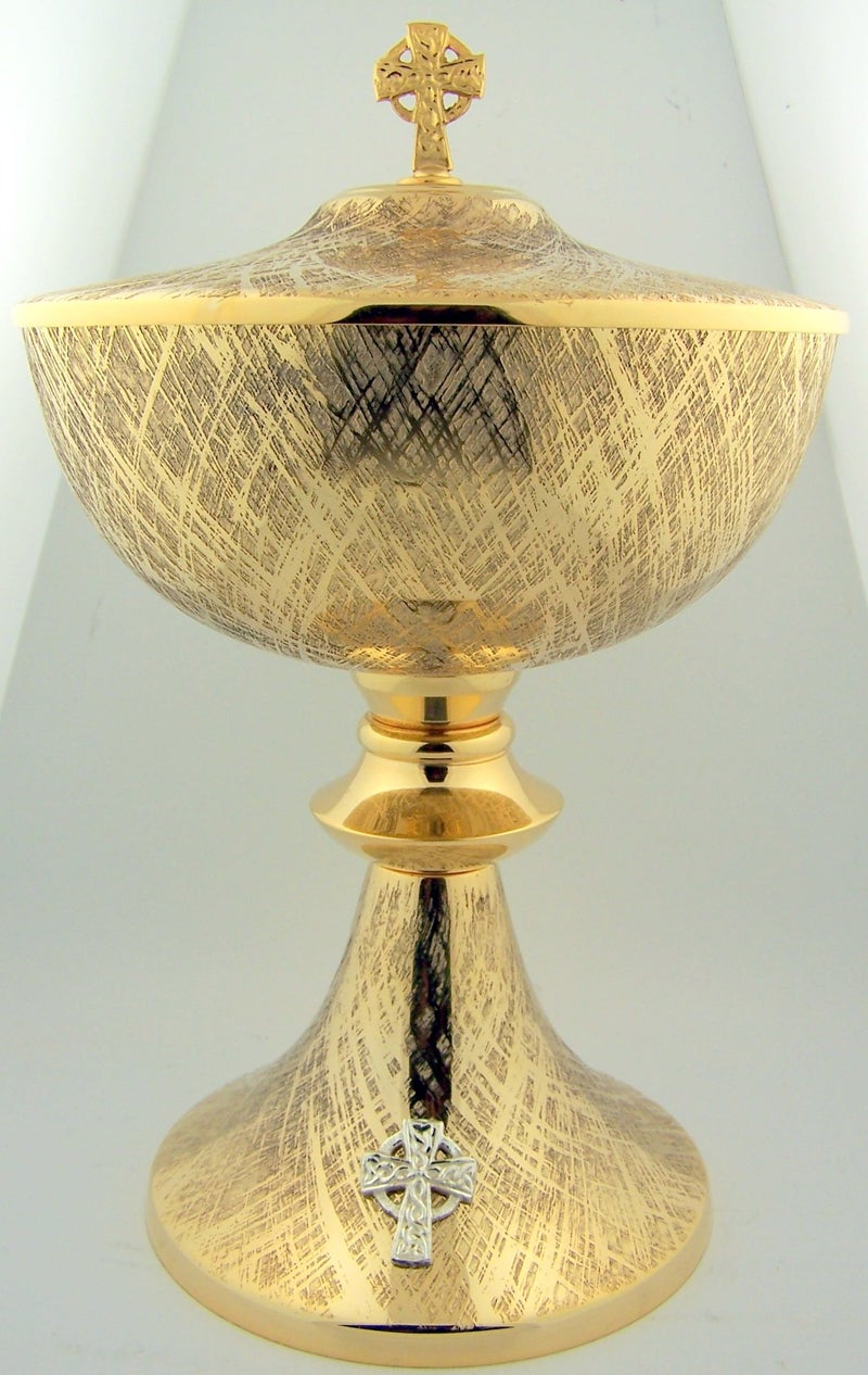 Autom Big 9 12 Church Chapel Gold Gilded Priest Celtic Cross Chalice Host Ciborium Ciboria 