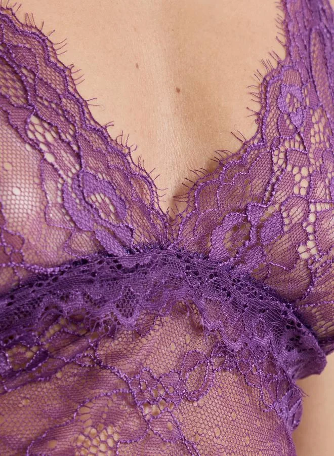 Styli  Pack of 3 - Lace Cami, Shorts and Robe with Tie Belt for Women | Best Price UAE