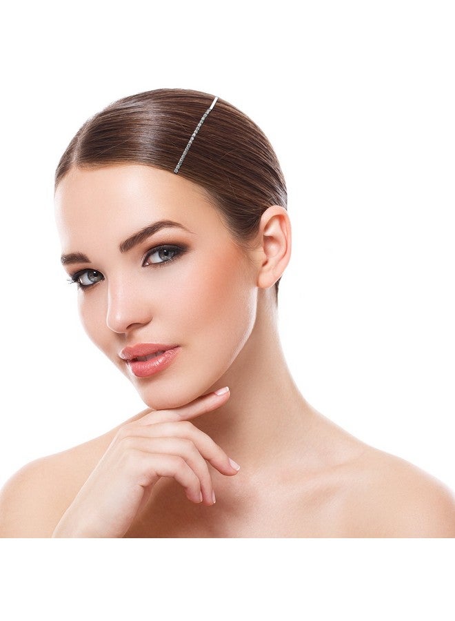 TecUnite 16 Pcs Rhinestone Bobby Pins Bling Decorative Hair Pins Metal Diamond Clear Crystal Fancy Hair Clips Barrette Accessories for Women Bridal Wedding Party Daily, 2.36 Inch (Silver) - Image 5