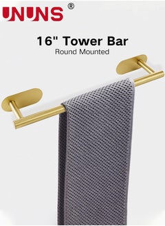 UNUNS Bathroom Hardware Accessories,5PCS Stainless Steel Bathroom Adhesive Towel Rack Set,Wall Mount Towel Ring Robe Towel Hooks For Bathroom  - Image 4