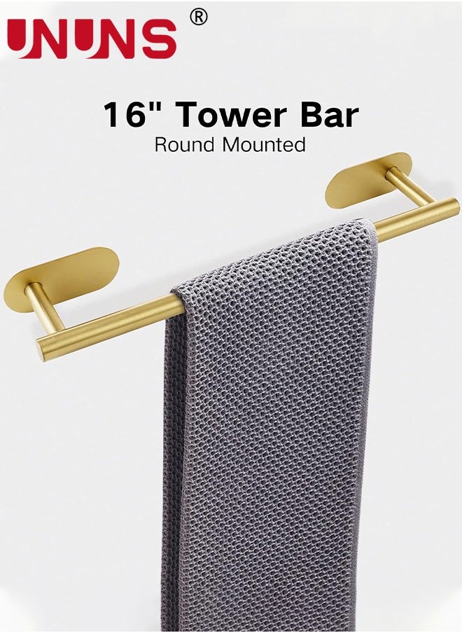 UNUNS Bathroom Hardware Accessories,5PCS Stainless Steel Bathroom Adhesive Towel Rack Set,Wall Mount Towel Ring Robe Towel Hooks For Bathroom  - Image 4