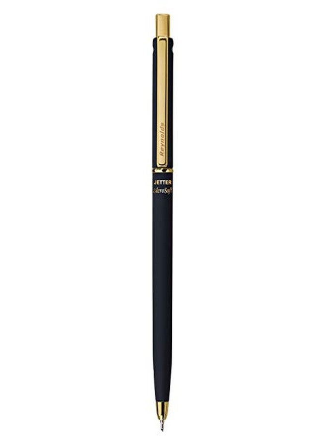 Reynolds Jetter AeroSoft 0.7mm Fine Point Gold Ball Pens - Pack of 5 (Blue) - Image 2
