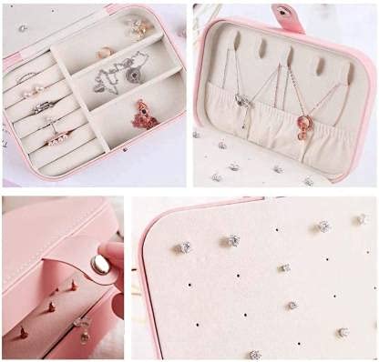 Kalitus Leather Mini Jewelry Travel Case Small Travel Jewelry Organizer Portable Jewelry Box Travel Mini Storage Organizer Portable Display Storage Box For Rings Earrings Necklaces Gifts, Multicolor - Image 2
