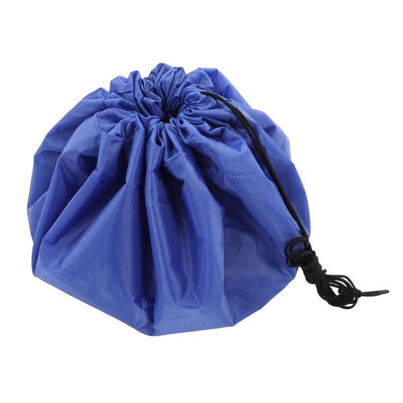 Toy Mat Storage Bag Polyester Waterproof Large Capacity Tear Resistant Multifunctional Drawstring Toy Storage Organizer Blue - Image 1