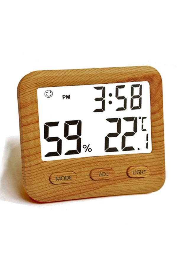 HZYH Digital Hygrometer Indoor Thermometer with Clock, Temperature Humidity Monitor with Backlight, Alarm & Snooze, Wall Mount or Magnetic, for Home Greenhouse Pet Reptile Cellar Use - Image 1