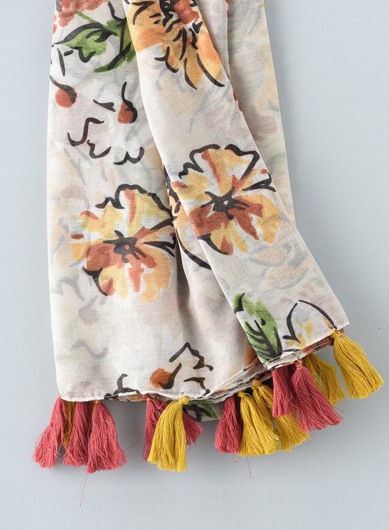 Glamz Yellow  Printed Scarf 50x180 cm - Image 3