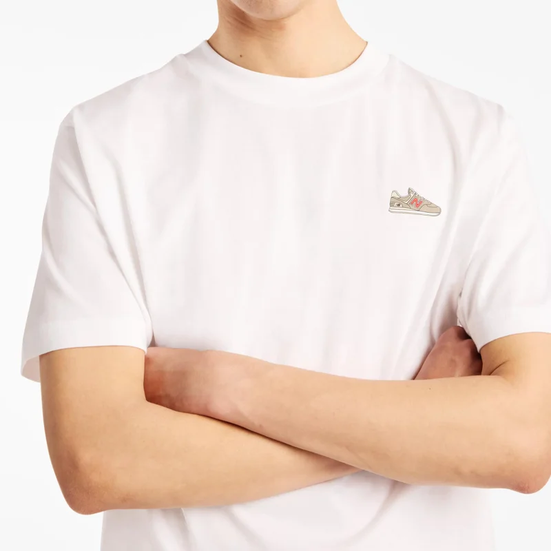 New Balance White Men's Sticker Pack Bundle T-Shirt for Men | Best Price UAE