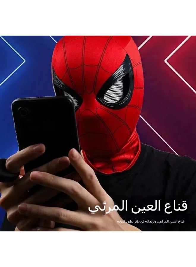 Spiderman headgear, eyes, movable luminous cos, touch light, USB charging, wearable headgear, children's role-playing toys - Image 3