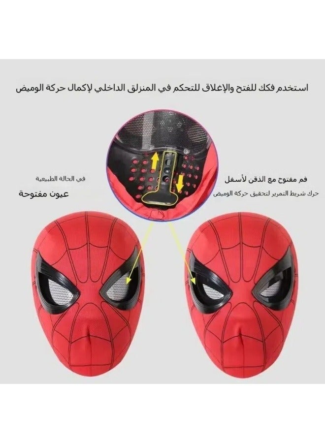 Spiderman headgear, eyes, movable luminous cos, touch light, USB charging, wearable headgear, children's role-playing toys - Image 2