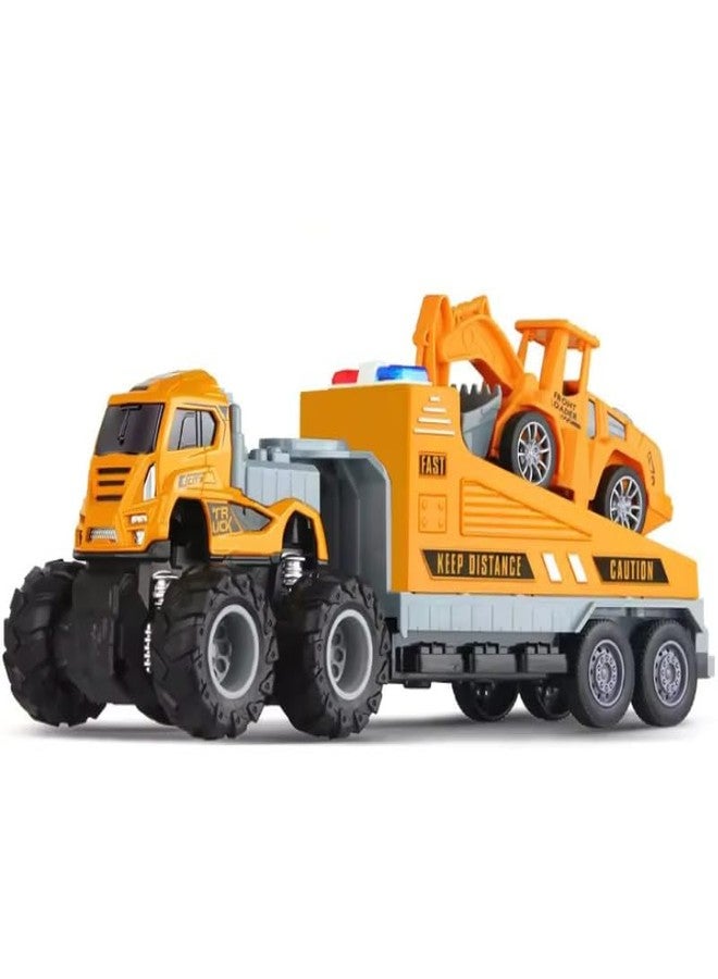 STOFFIER GARTEN 1:43 4WD Alloy Big Size Container Truck Toy for Kids with Friction Powered Miniature Car Vehicle Toy for Kids Boys (Engineering Excavator Truck) - Image 1