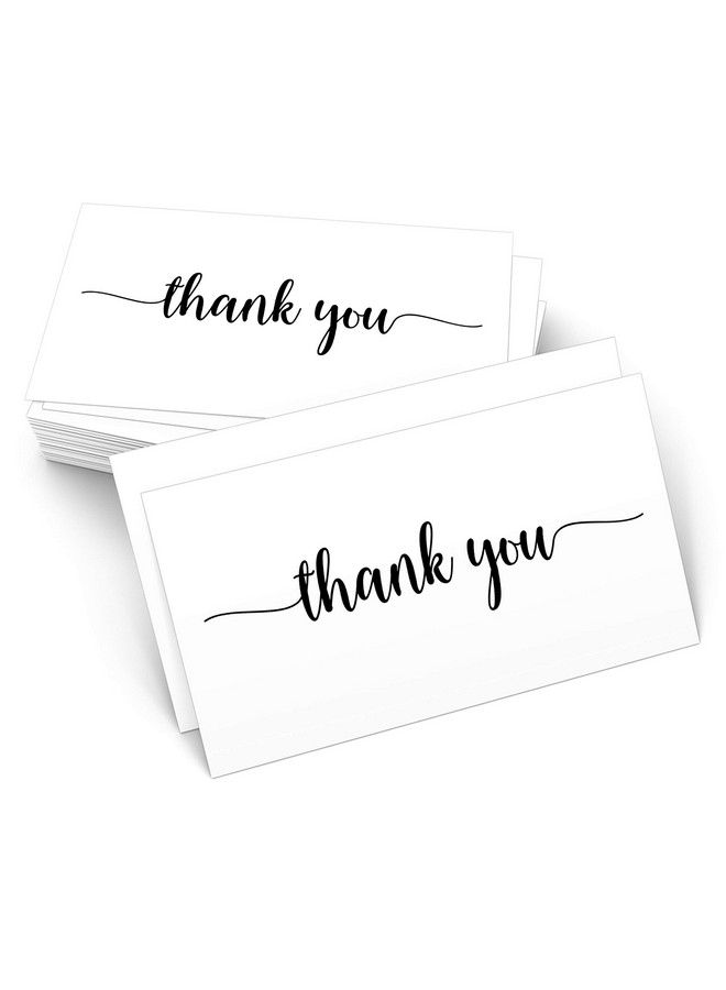 321Done Thank You Notecards Small (Set Of 50) Business Card Size 3.5" X 2" For Gifts Parties Weddings And Any Occasion Made In Usa White - Image 1
