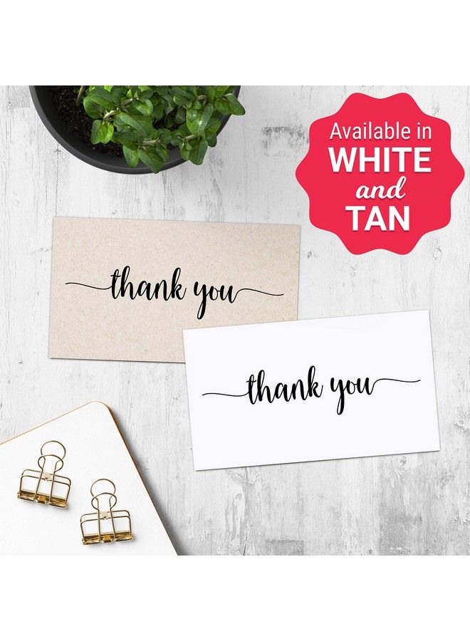 321Done Thank You Notecards Small (Set Of 50) Business Card Size 3.5" X 2" For Gifts Parties Weddings And Any Occasion Made In Usa White - Image 5