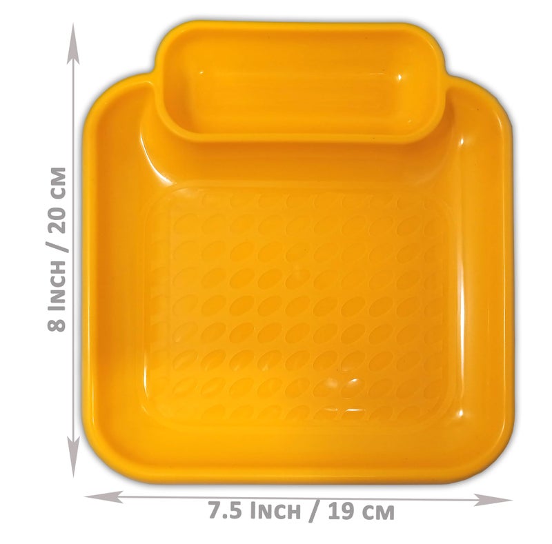 BHOJANWARE Perfect Addition to Your Kitchen Utensils and Plates Collection.- Set of 12 in Yellow Color-(Size 7.5 Inch / 19 CM) - Image 2