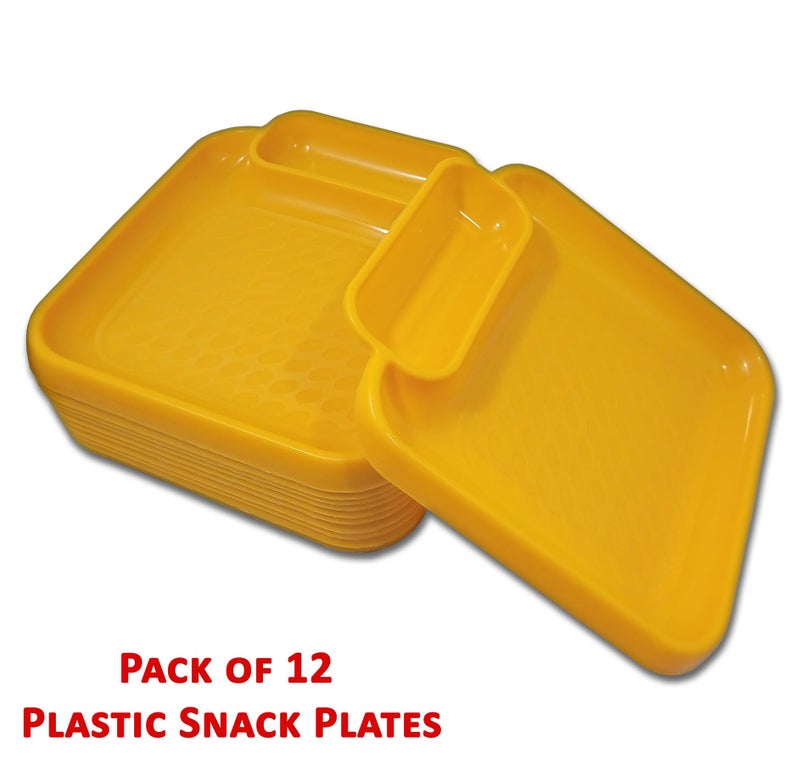 BHOJANWARE Perfect Addition to Your Kitchen Utensils and Plates Collection.- Set of 12 in Yellow Color-(Size 7.5 Inch / 19 CM) - Image 3