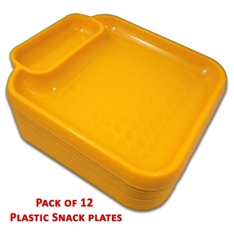 BHOJANWARE Perfect Addition to Your Kitchen Utensils and Plates Collection.- Set of 12 in Yellow Color-(Size 7.5 Inch / 19 CM) - Image 4