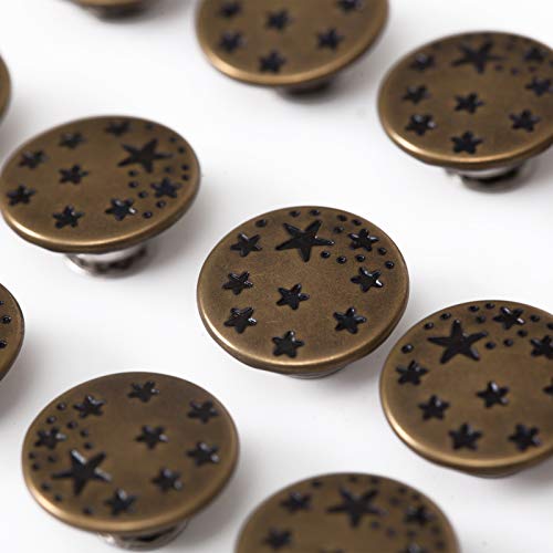MASONEE 20 Sets 17mm Replacement Jeans Buttons Pants Metal Button Snap Denim Buttons Replacement Kit Suspender No Sew Buttons with Rivets - Image 5