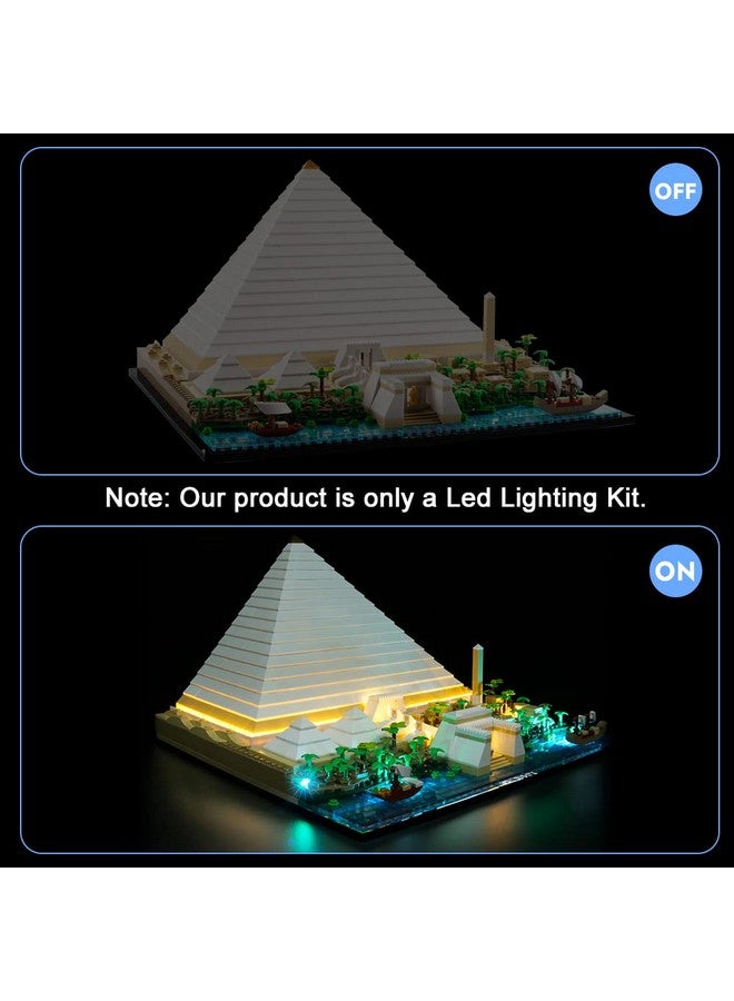 Vonado Led Light Kit For Lego Great Pyramid Of Giza 21058 Lights Set Compatible With Lego Model Building Kit 21058 (No Lego Set) Home Décor Diy Lighting For Lego Architecture Building Blocks - Image 4